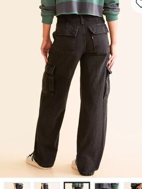 Levi's Women's '94 Baggy Cargo Jeans in the black wash